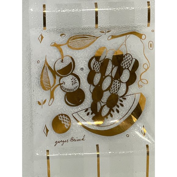 Georges Briard Platter Divided Fruit 15" Square Gold Textured MCM Vtg Serving - Picture 7 of 12